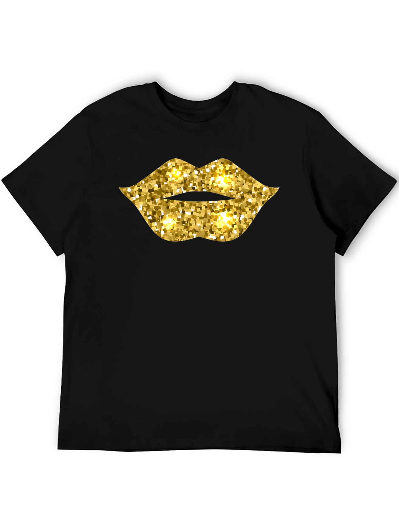 Sparkling Gold Lips Graphic T-Shirt