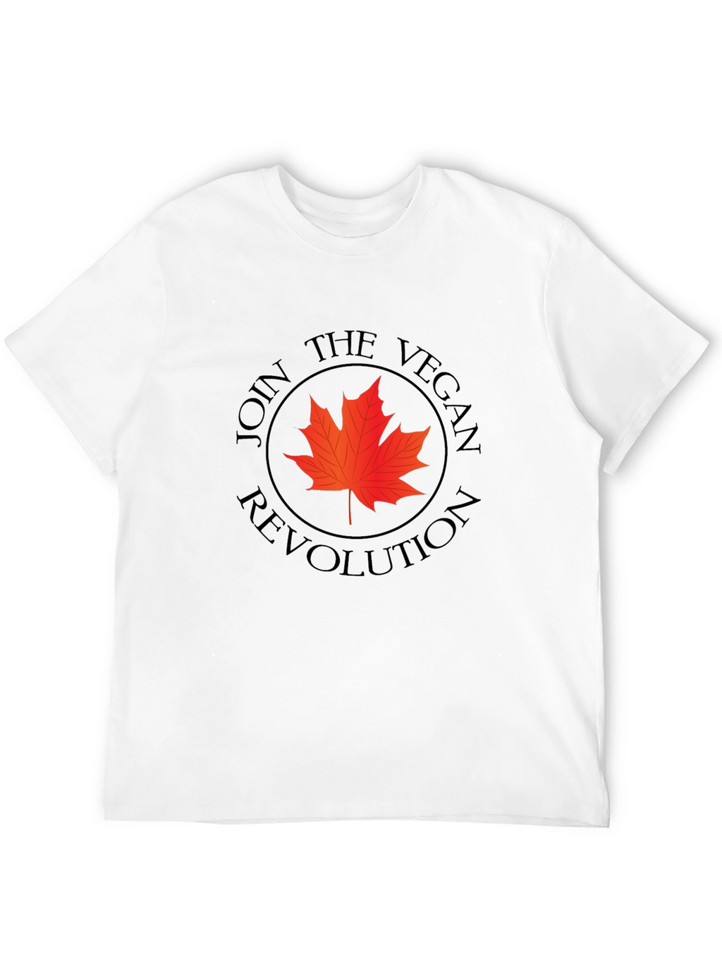 Vegan Revolution T-Shirt - Maple Leaf Design