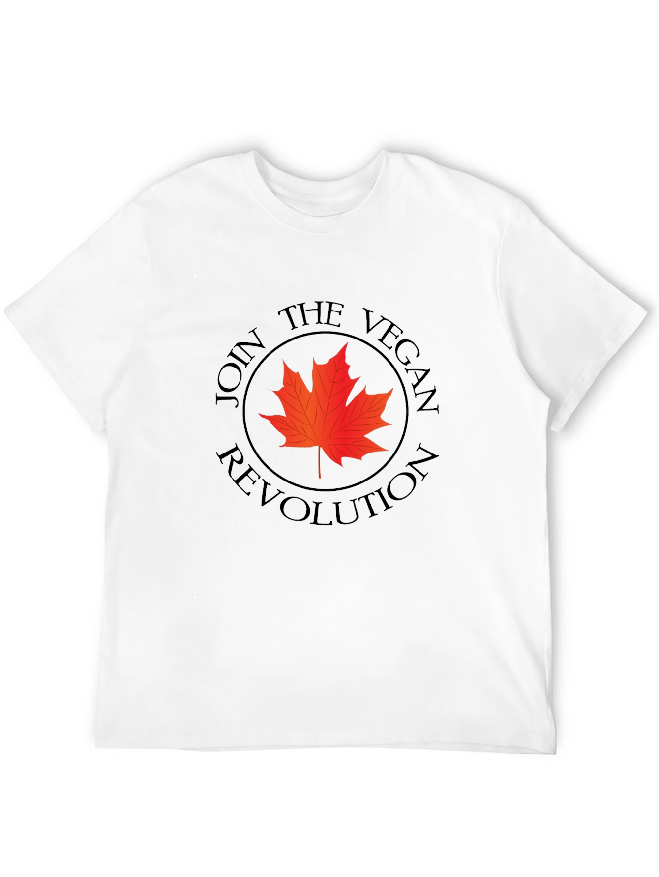 Vegan Revolution T-Shirt - Maple Leaf Design