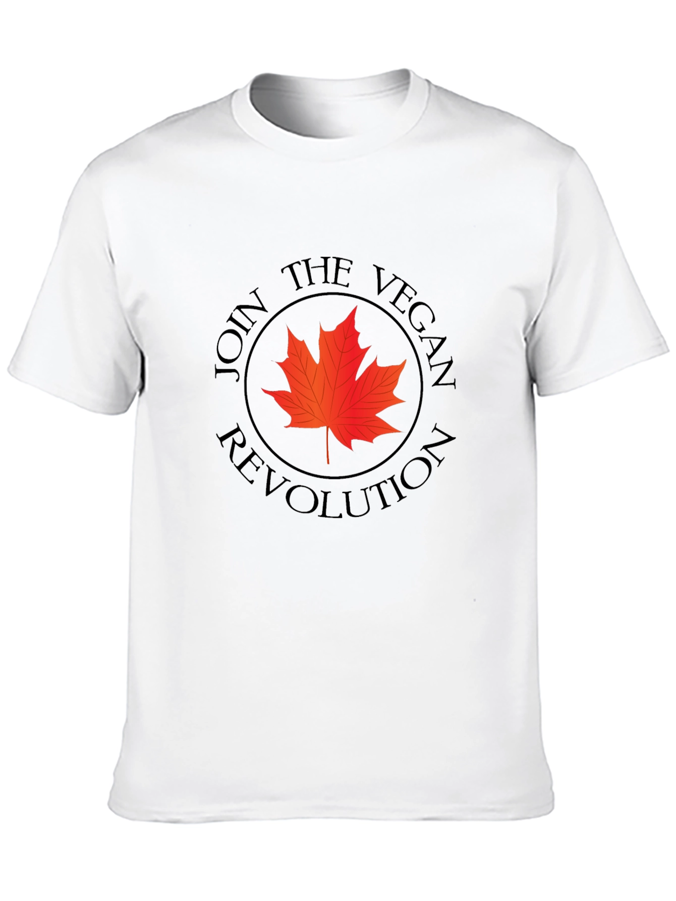 Vegan Revolution T-Shirt - Maple Leaf Design