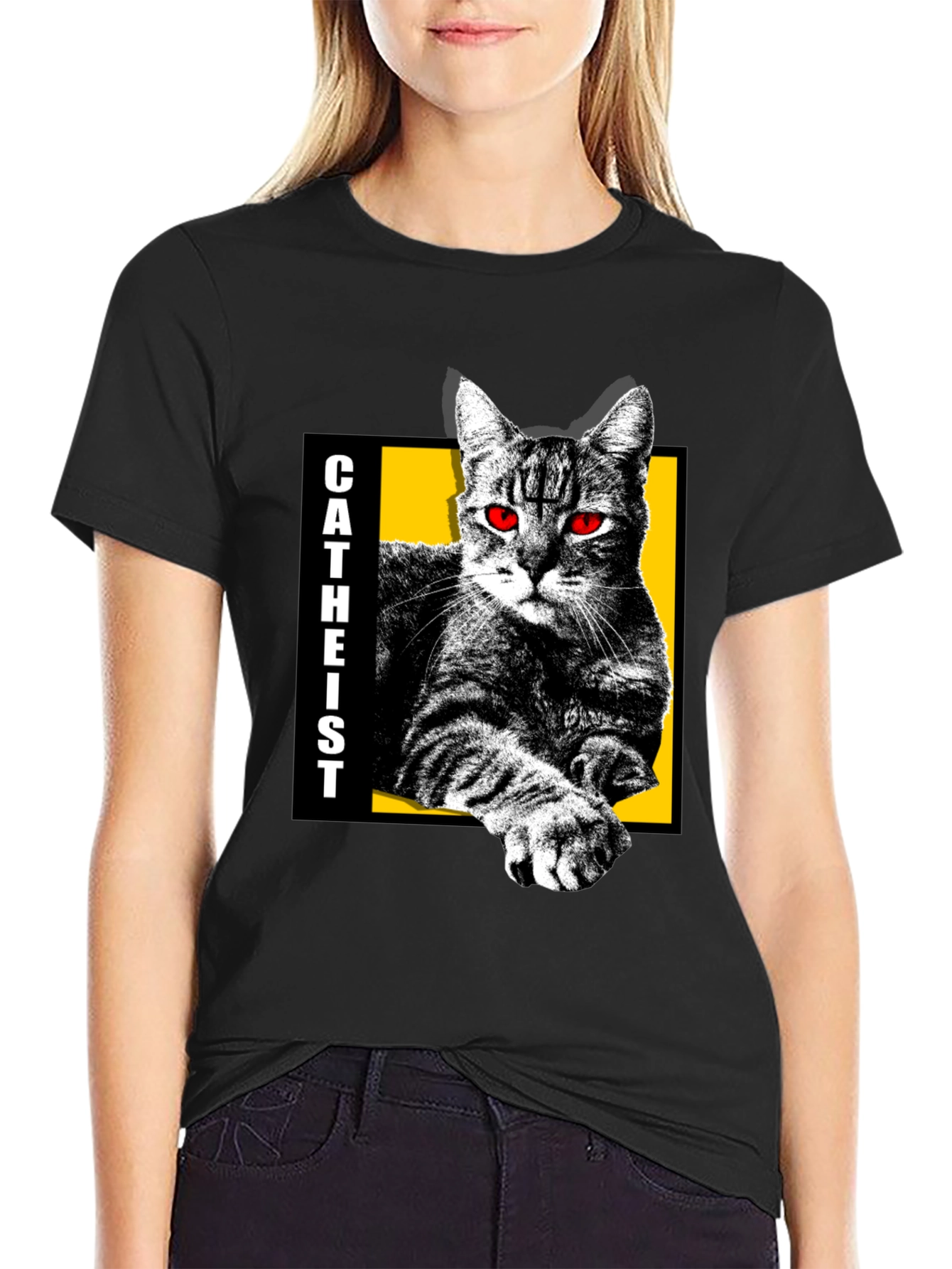 Catheist T-Shirt: Cat Lover with Edge