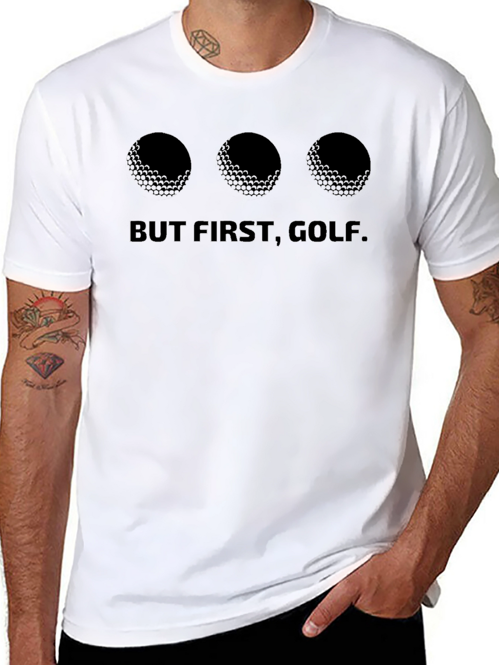 But First Golf. T-Shirt - Black