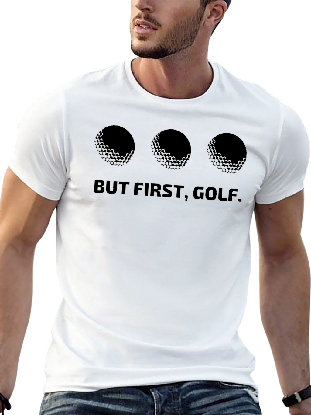 But First Golf. T-Shirt - Black