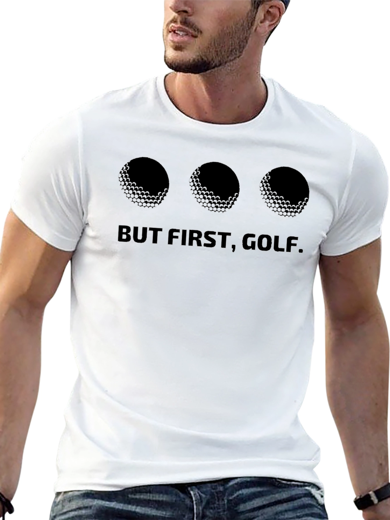 But First Golf. T-Shirt - Black