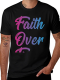 Faith Over Fear T-Shirt - Stylish Gradient Design