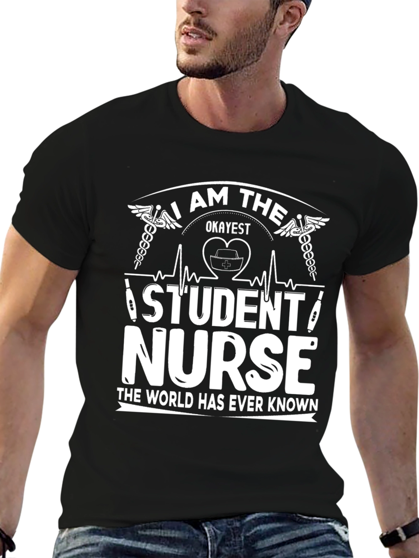 Okayest Student Nurse T-Shirt - Funny Nursing Tee