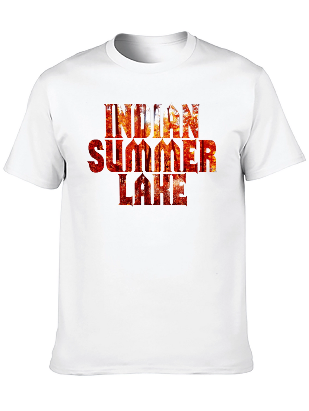 Indian Summer Lake Black Graphic T-Shirt
