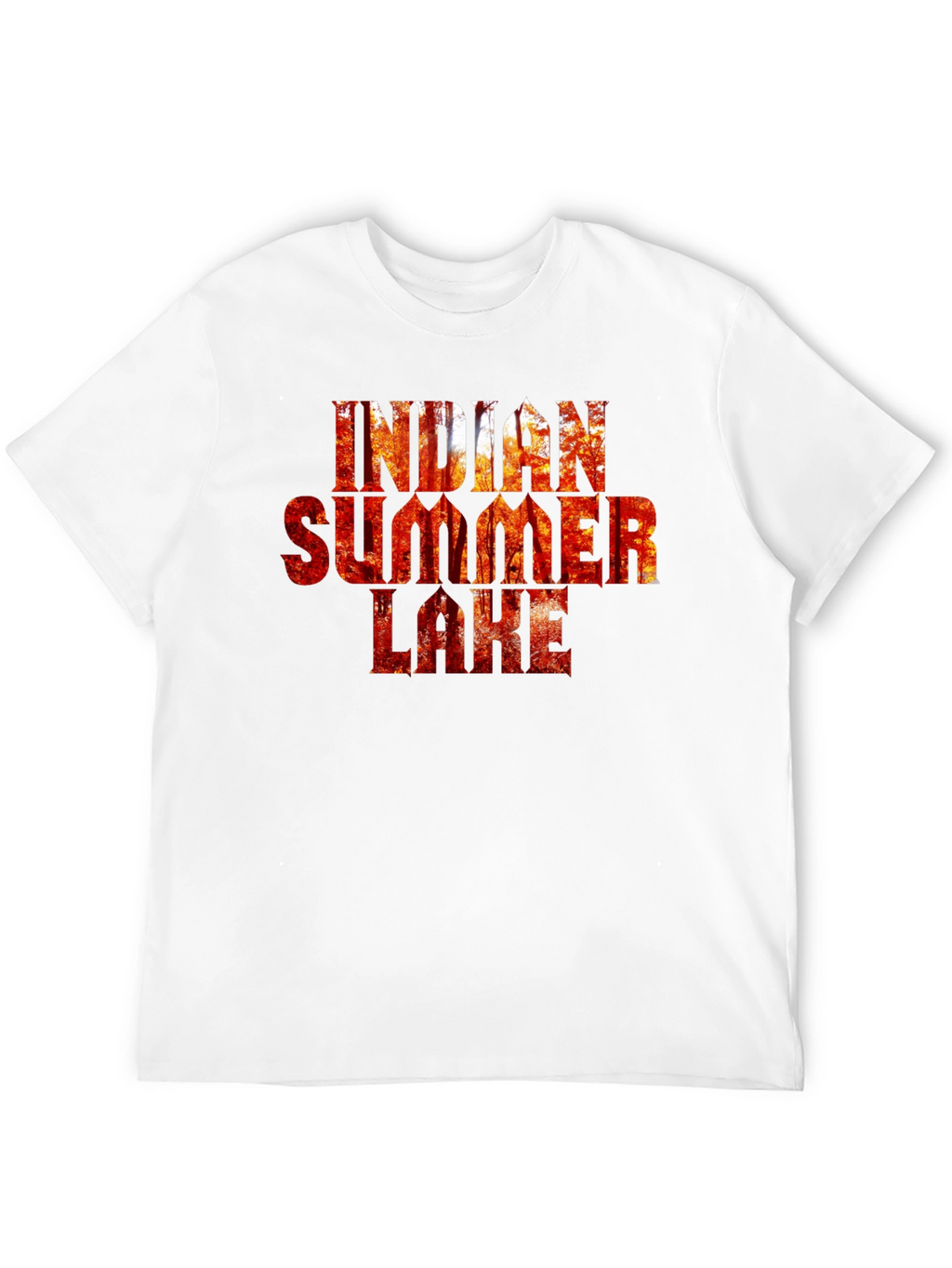 Indian Summer Lake Black Graphic T-Shirt
