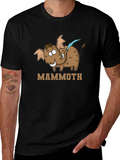 Mammoth Cartoon Graphic Black T-Shirt