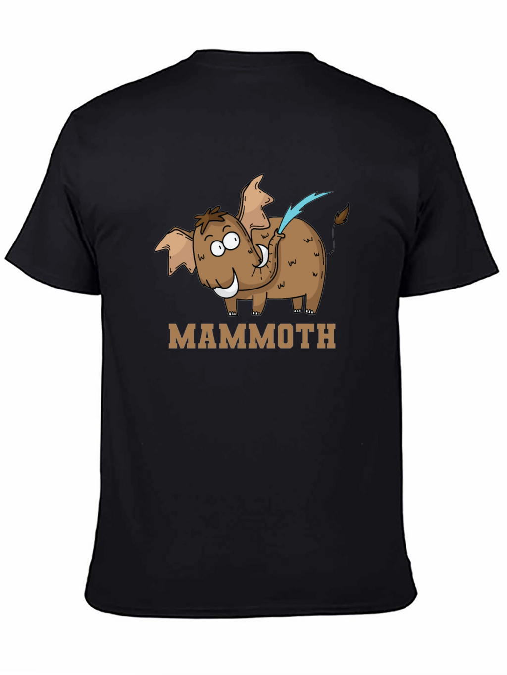 Mammoth Cartoon Graphic Black T-Shirt