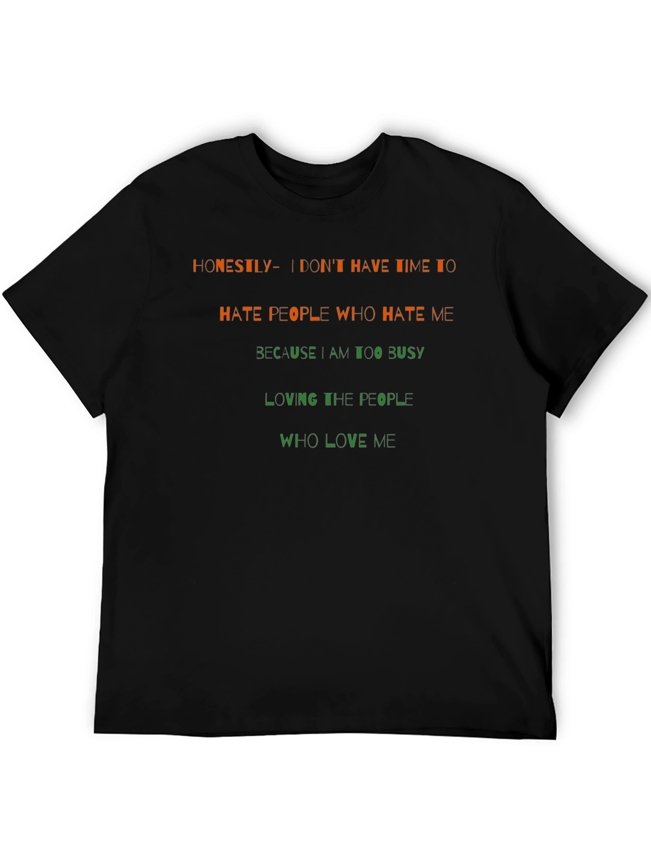 Honesty Slogan Graphic Tee - Black