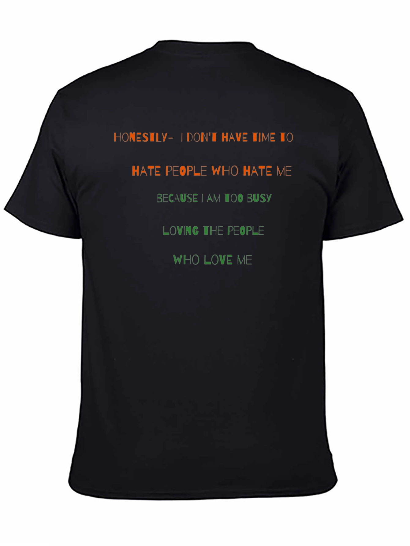 Honesty Slogan Graphic Tee - Black
