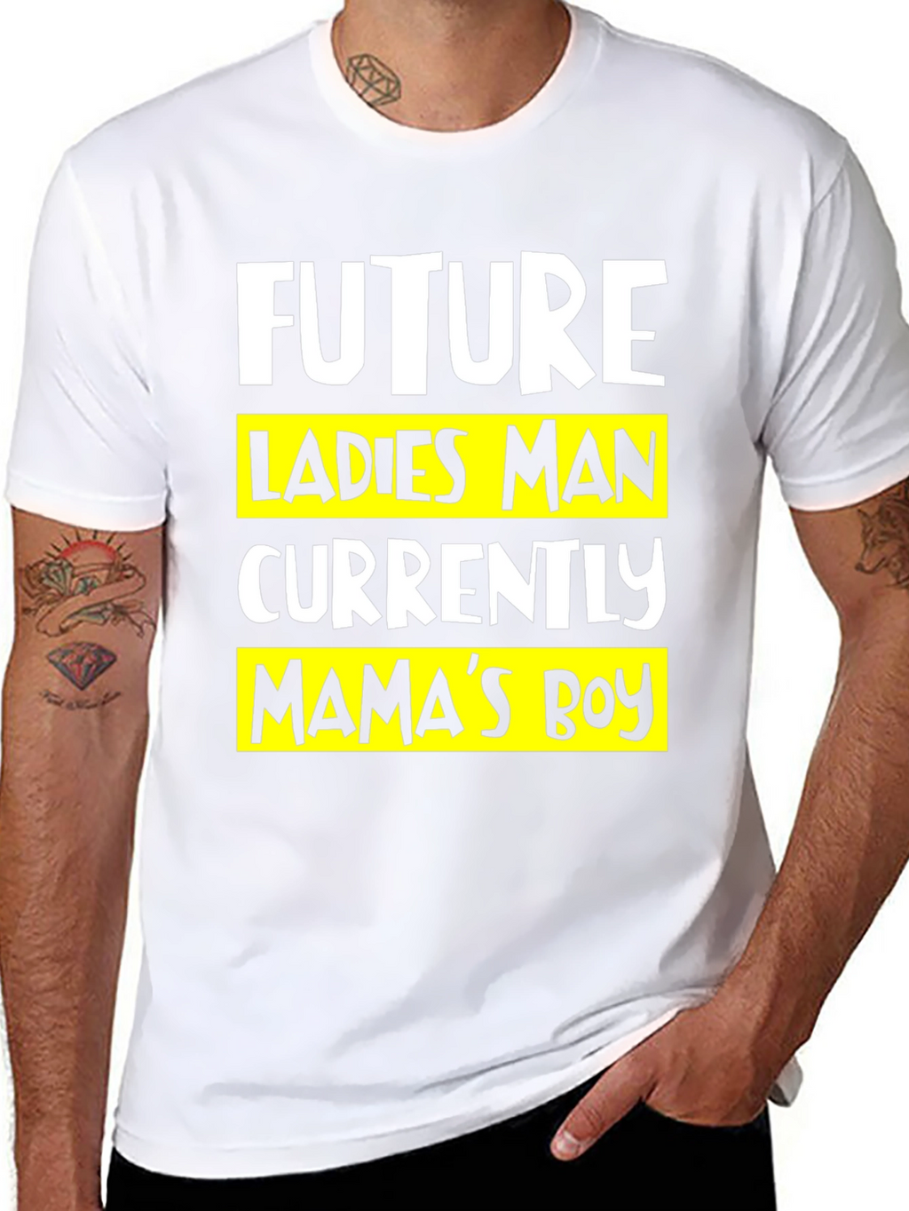 Future Ladies Man Mamas Boy Black T-Shirt
