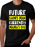 Future Ladies Man Mamas Boy Black T-Shirt