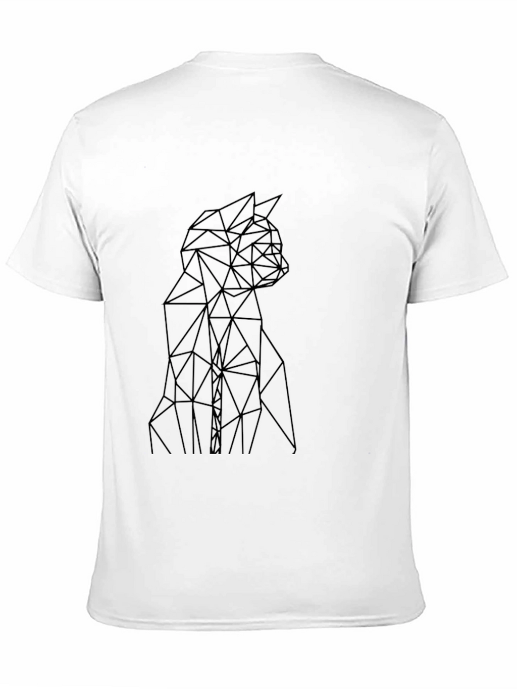 Geometric Cat Black T-Shirt