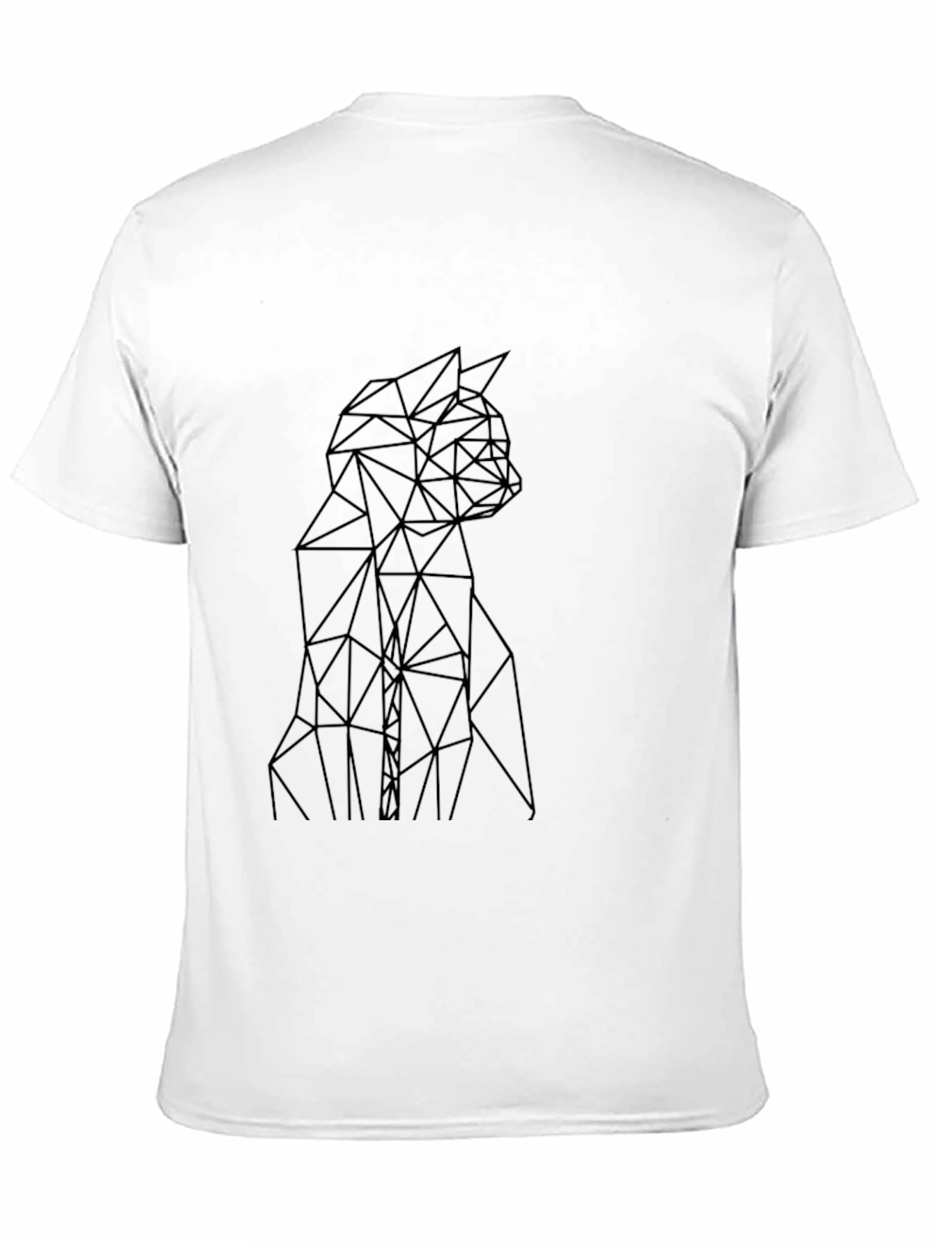 Geometric Cat Black T-Shirt