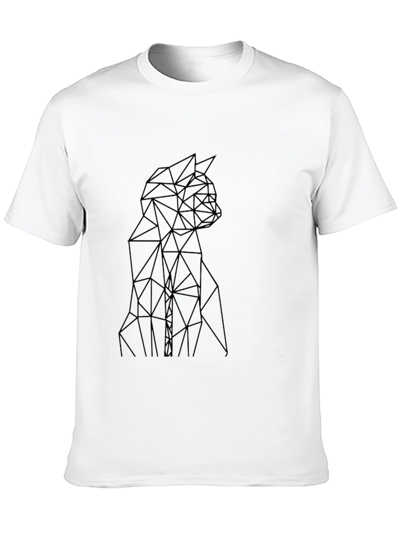 Geometric Cat Black T-Shirt