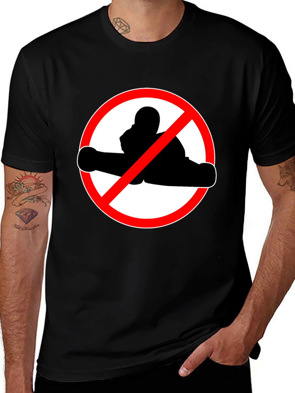 No Boxing Graphic Tee - Black Crewneck T-Shirt