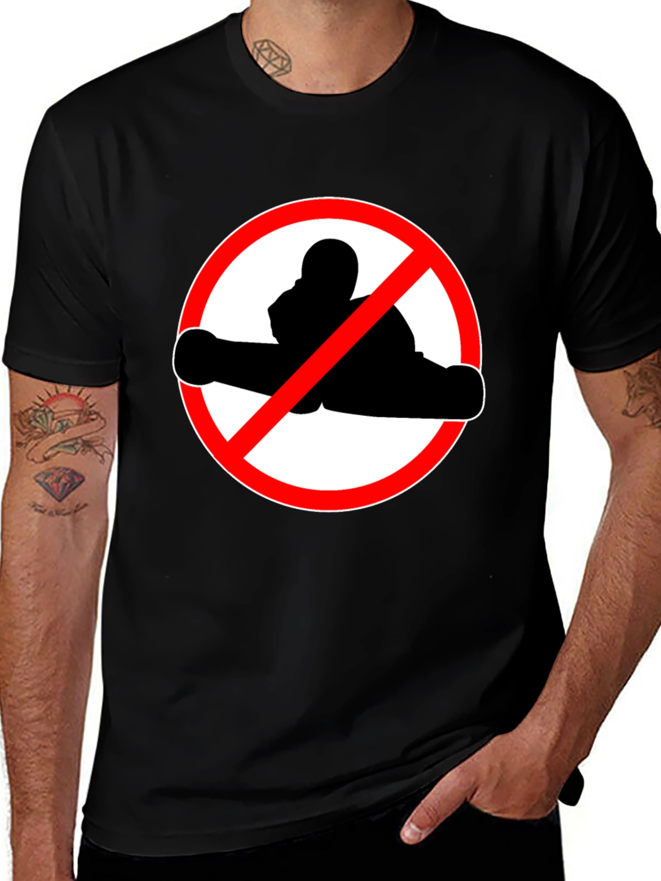 No Boxing Graphic Tee - Black Crewneck T-Shirt