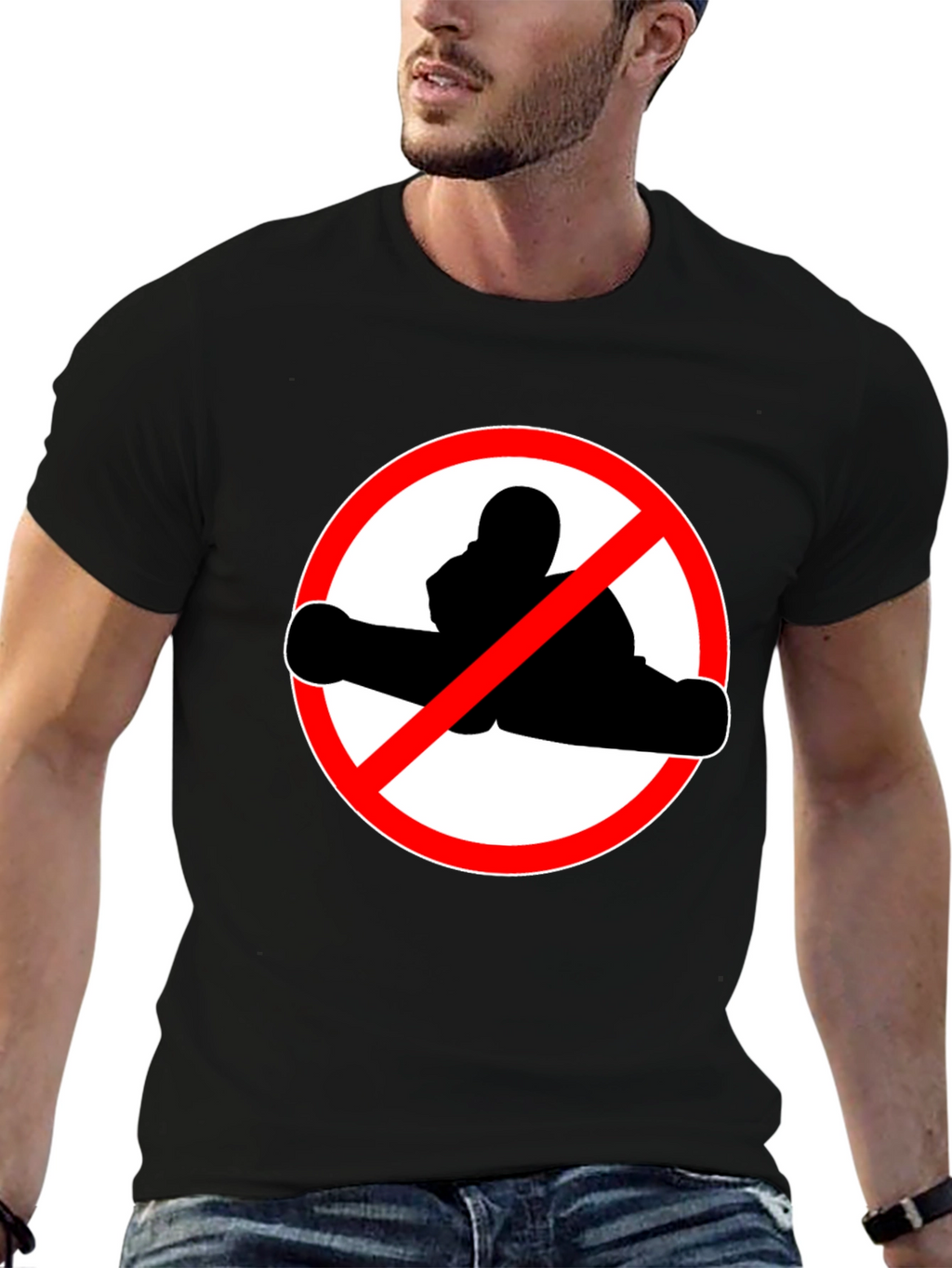 No Boxing Graphic Tee - Black Crewneck T-Shirt