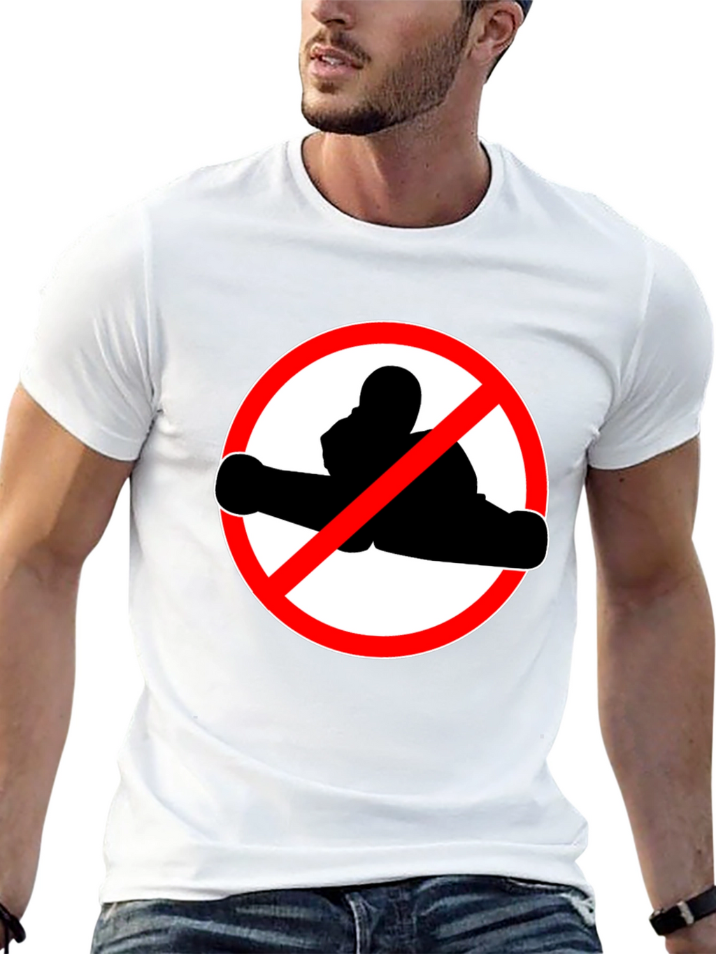 No Boxing Graphic Tee - Black Crewneck T-Shirt