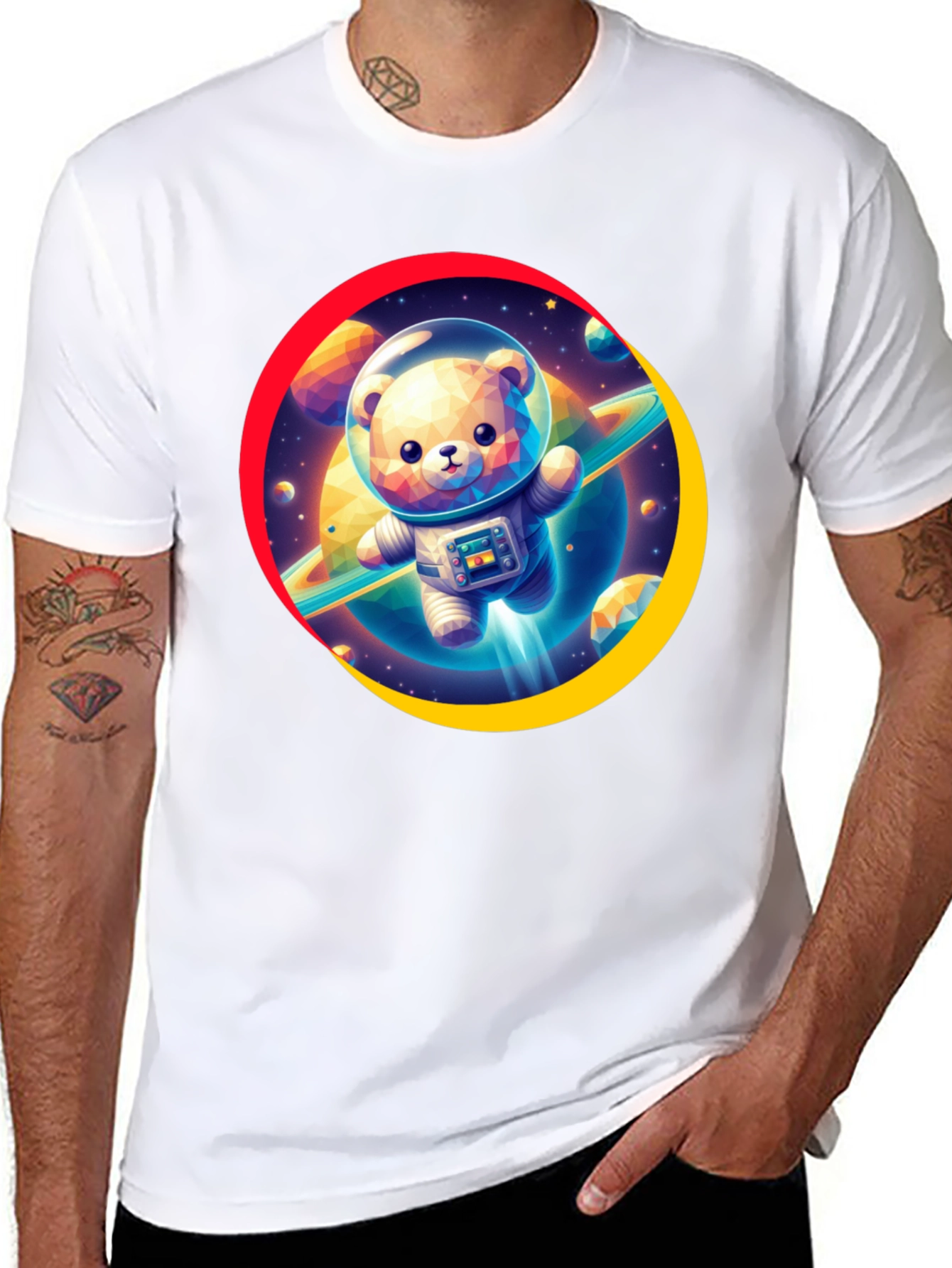 Astronaut Bear Graphic T-Shirt