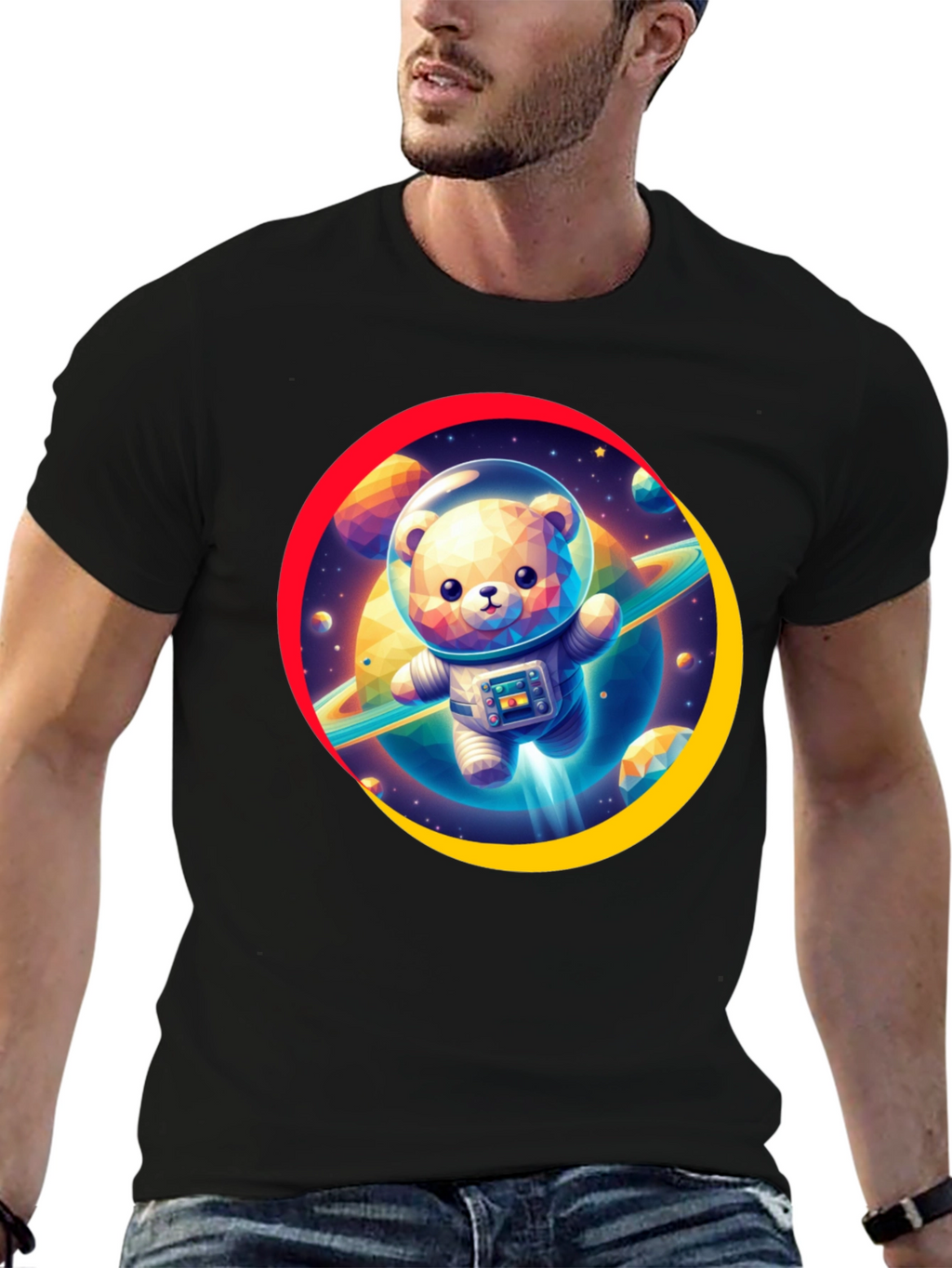 Astronaut Bear Graphic T-Shirt