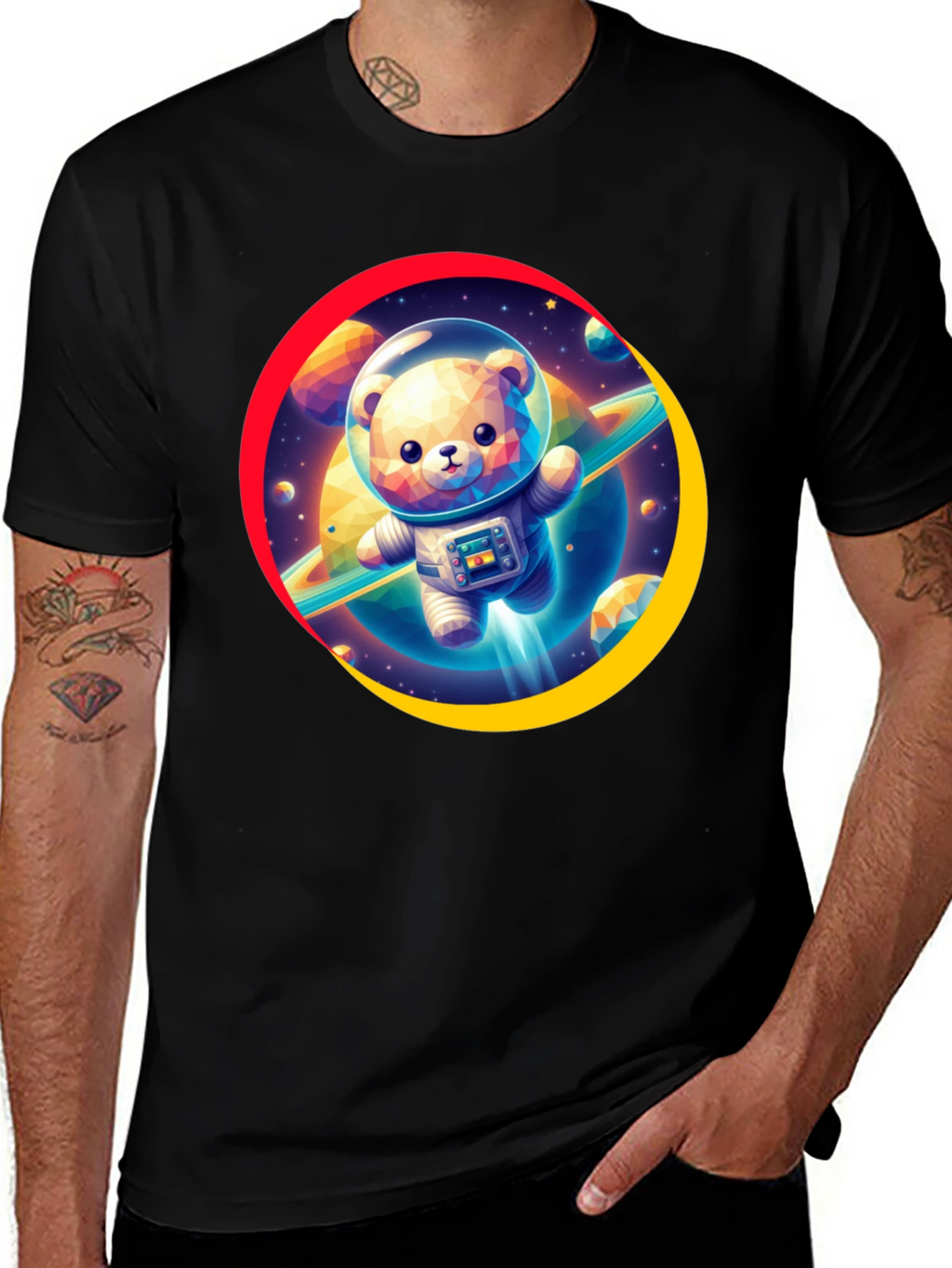 Astronaut Bear Graphic T-Shirt