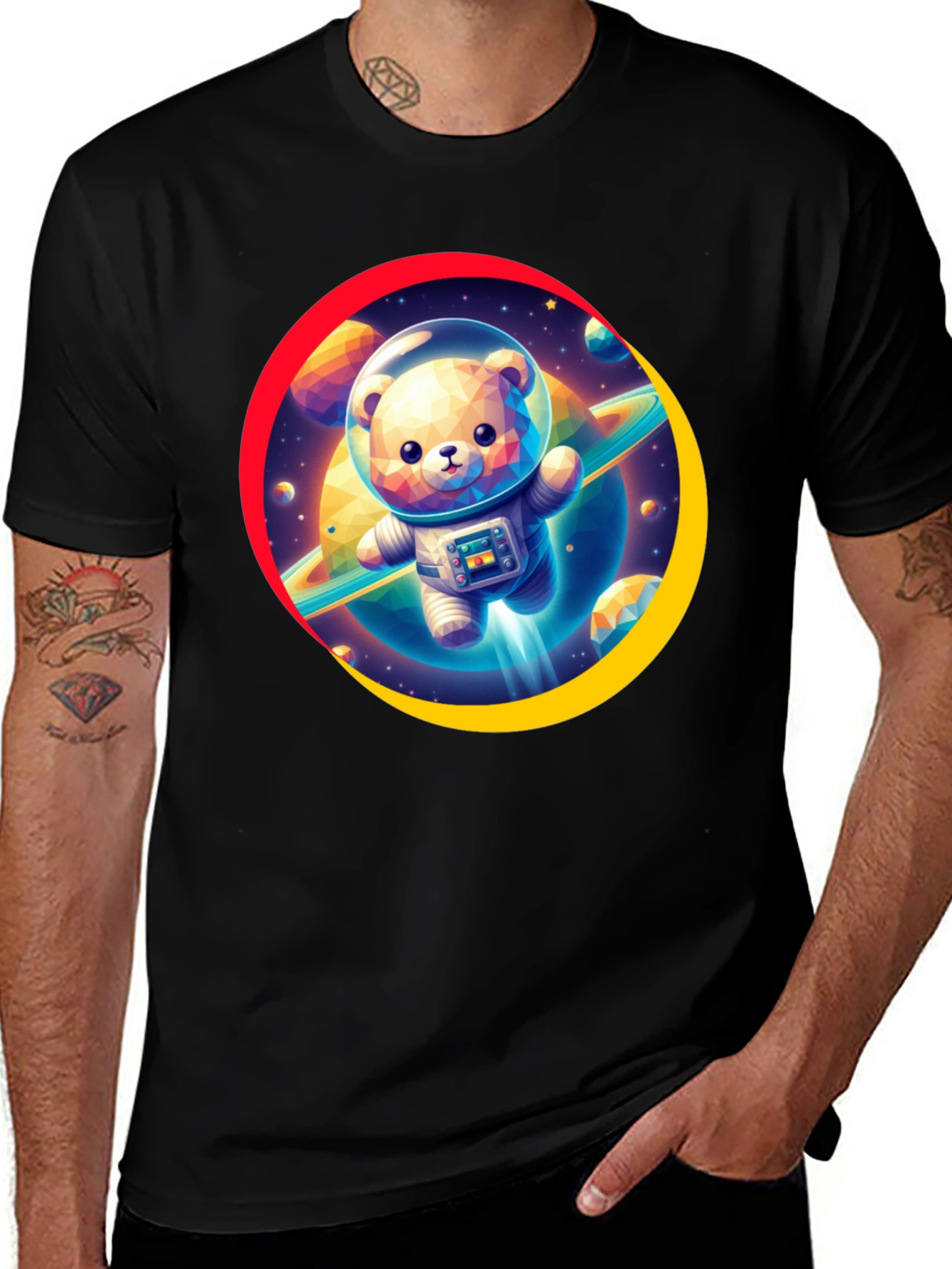 Astronaut Bear Graphic T-Shirt