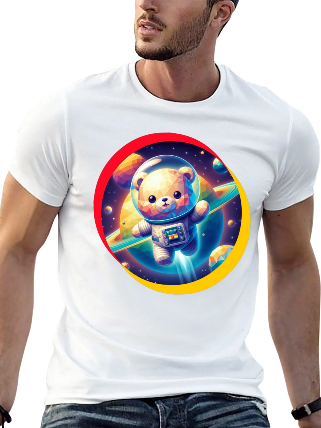 Astronaut Bear Graphic T-Shirt