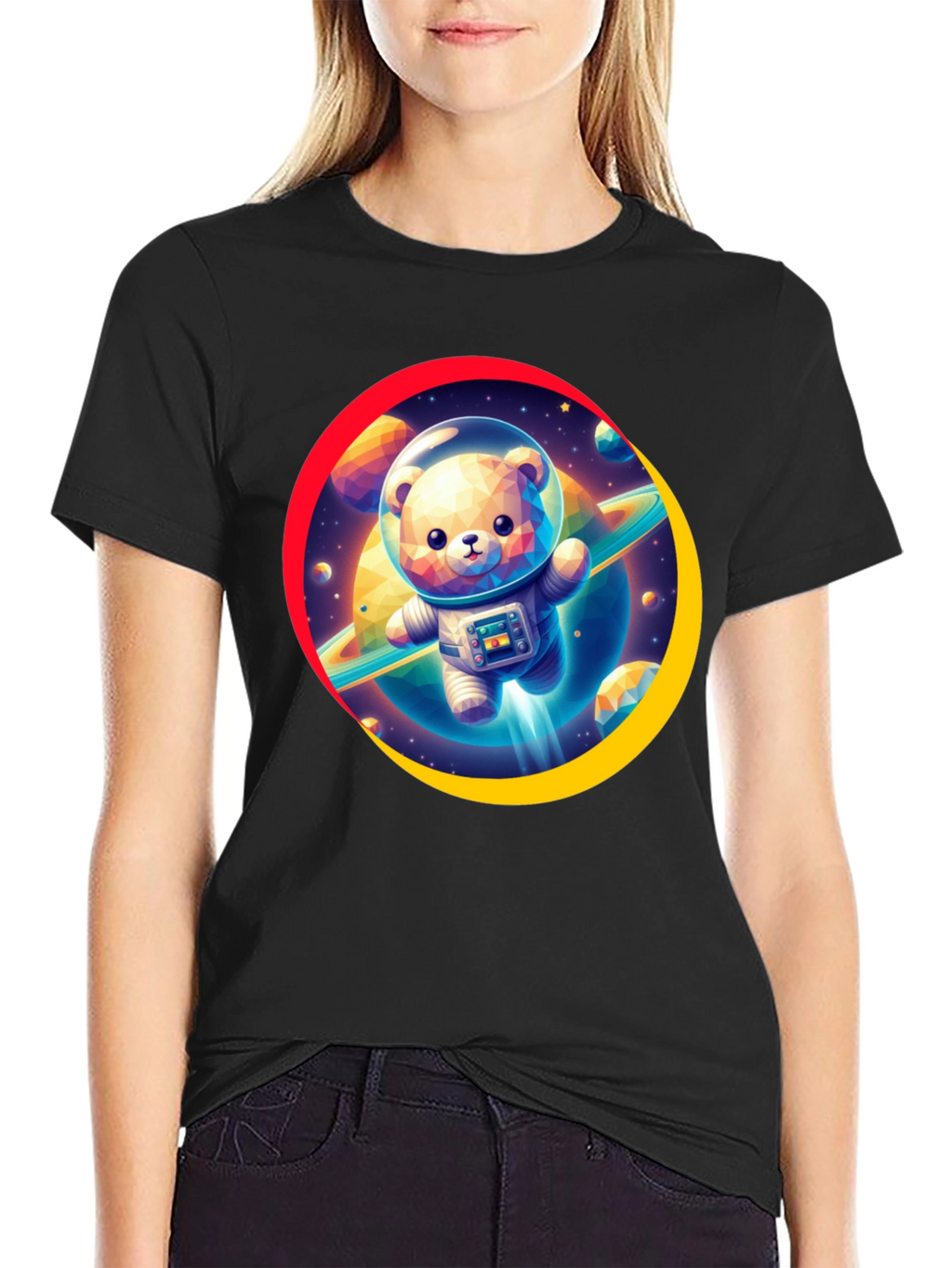 Astronaut Bear Graphic T-Shirt