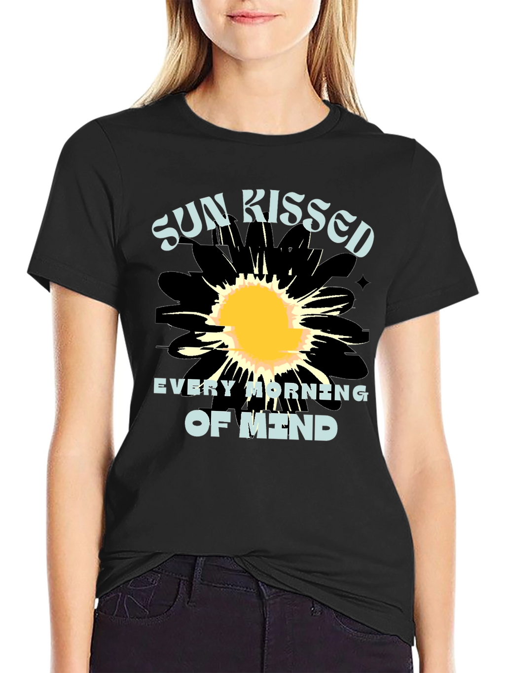 Sun Kissed Mind Black Graphic Tee
