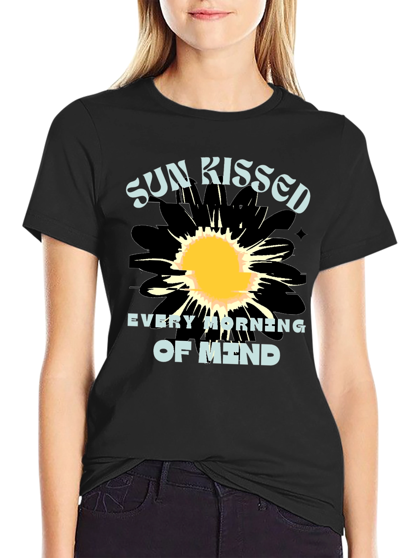 Sun Kissed Mind Black Graphic Tee