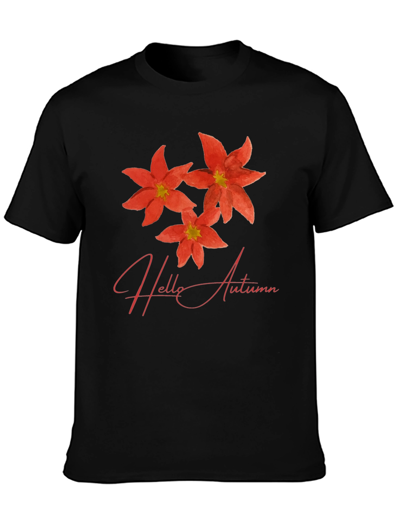 Hello Autumn Flower T-Shirt - Stylish Floral Tee