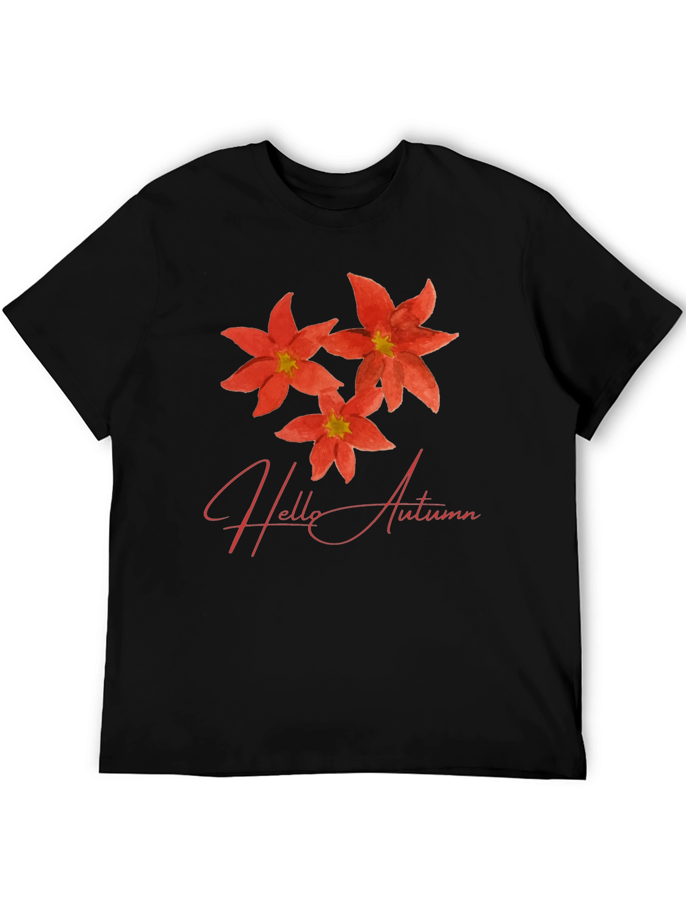 Hello Autumn Flower T-Shirt - Stylish Floral Tee