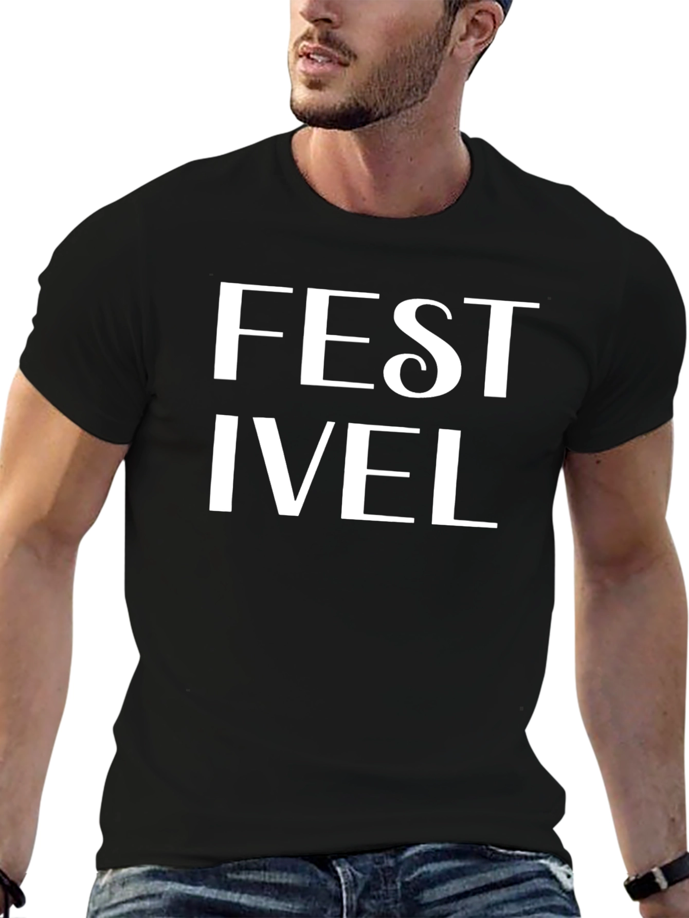 Festivel Graphic T-Shirt - Black Cotton Tee