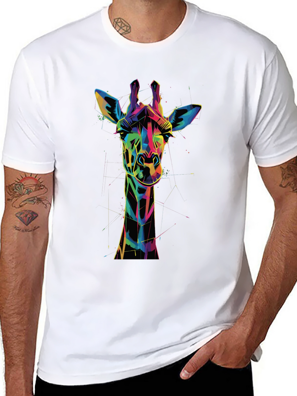 Geometric Giraffe Graphic Tee