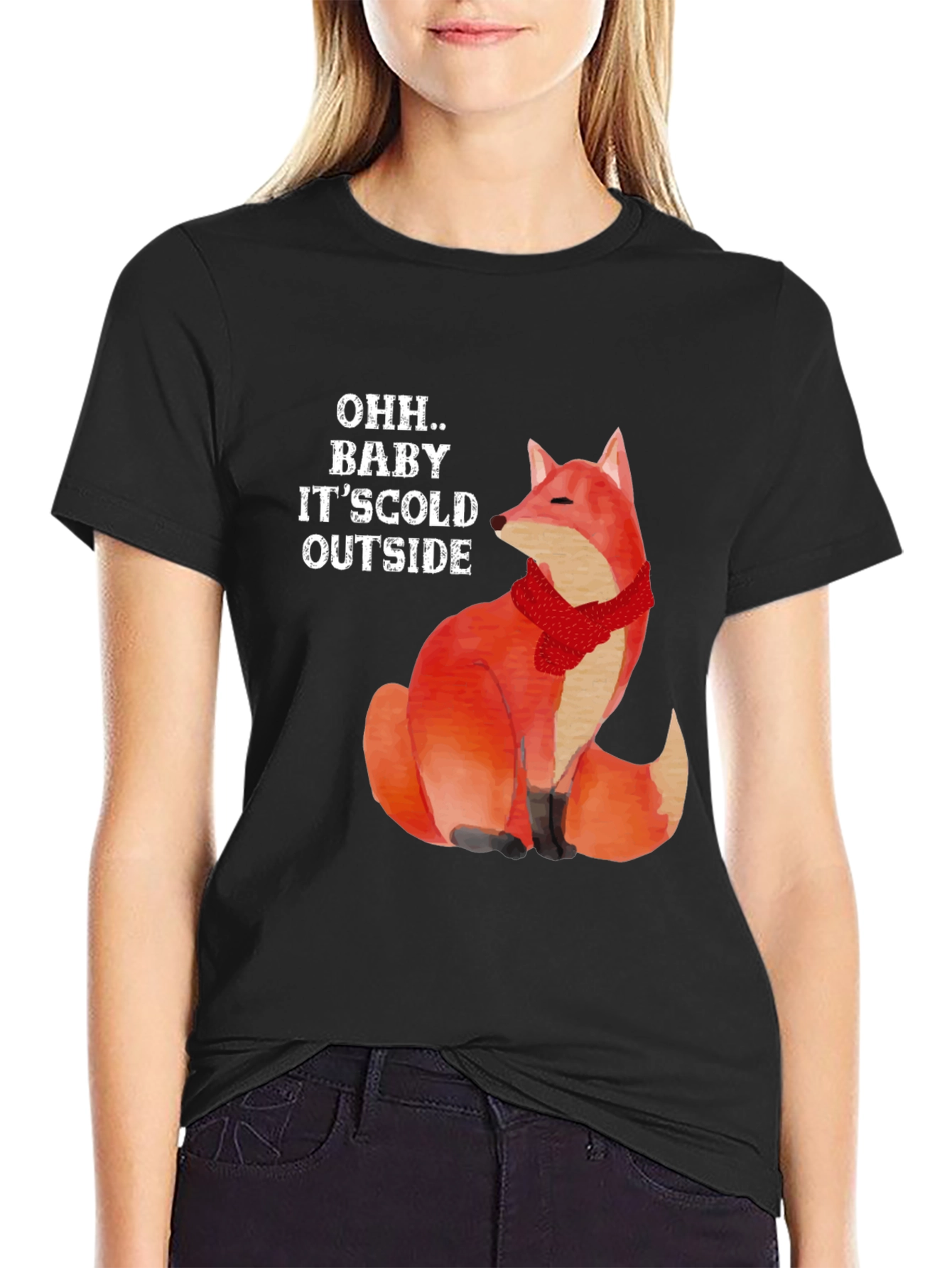 Cold Outside Fox Graphic T-Shirt