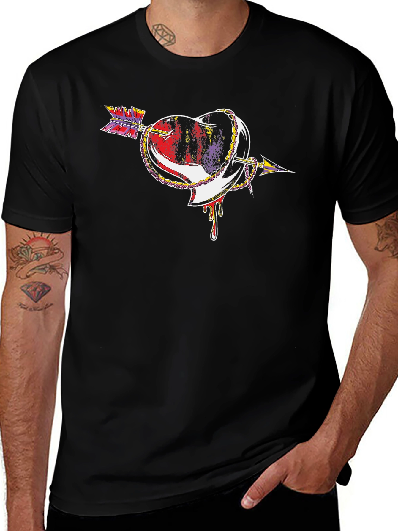 Heart Arrow Graphic Tee - Unique Design
