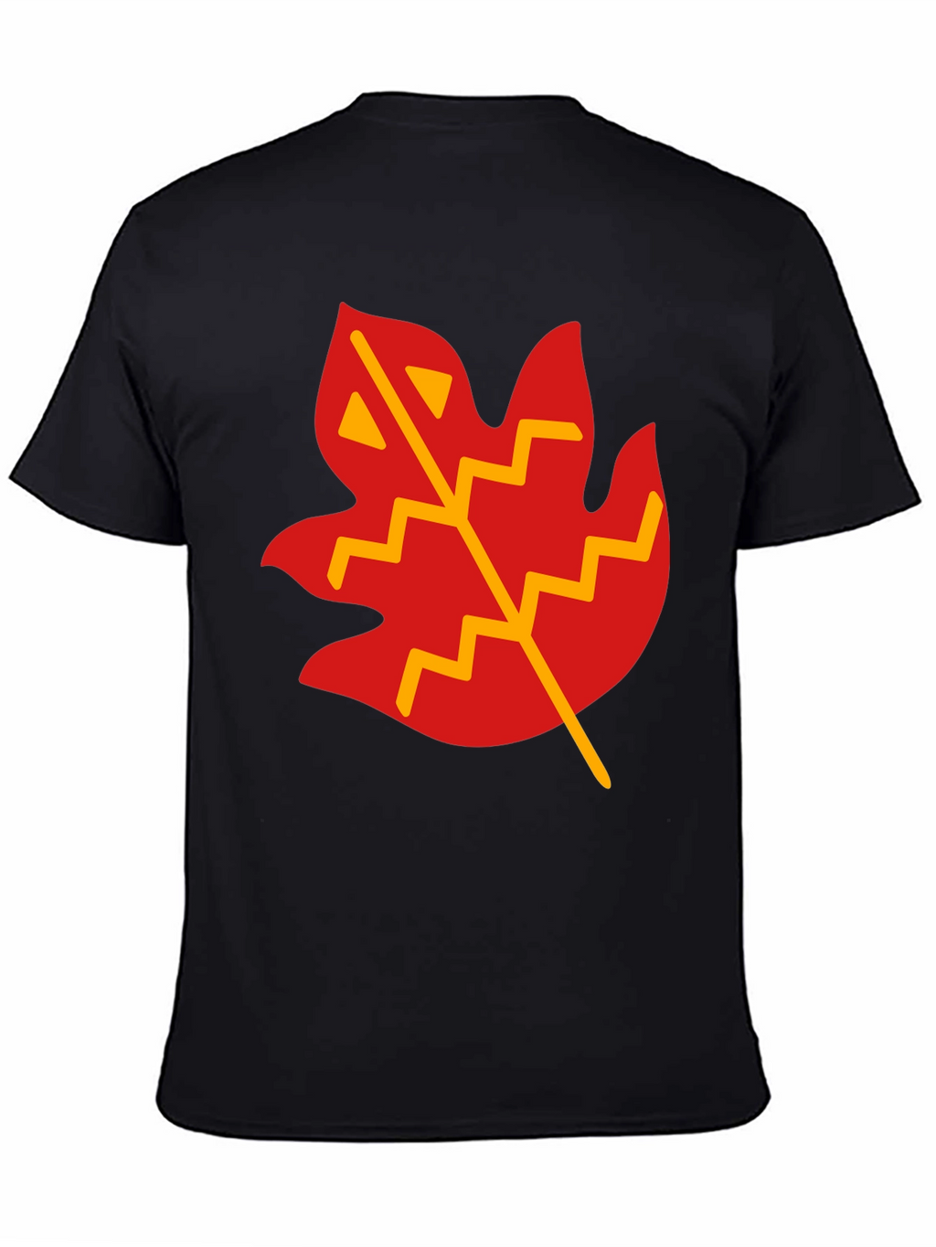Leaf Graphic T-Shirt - Casual Black Tee