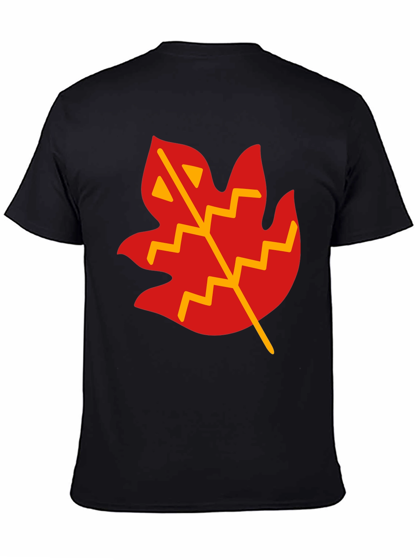 Leaf Graphic T-Shirt - Casual Black Tee