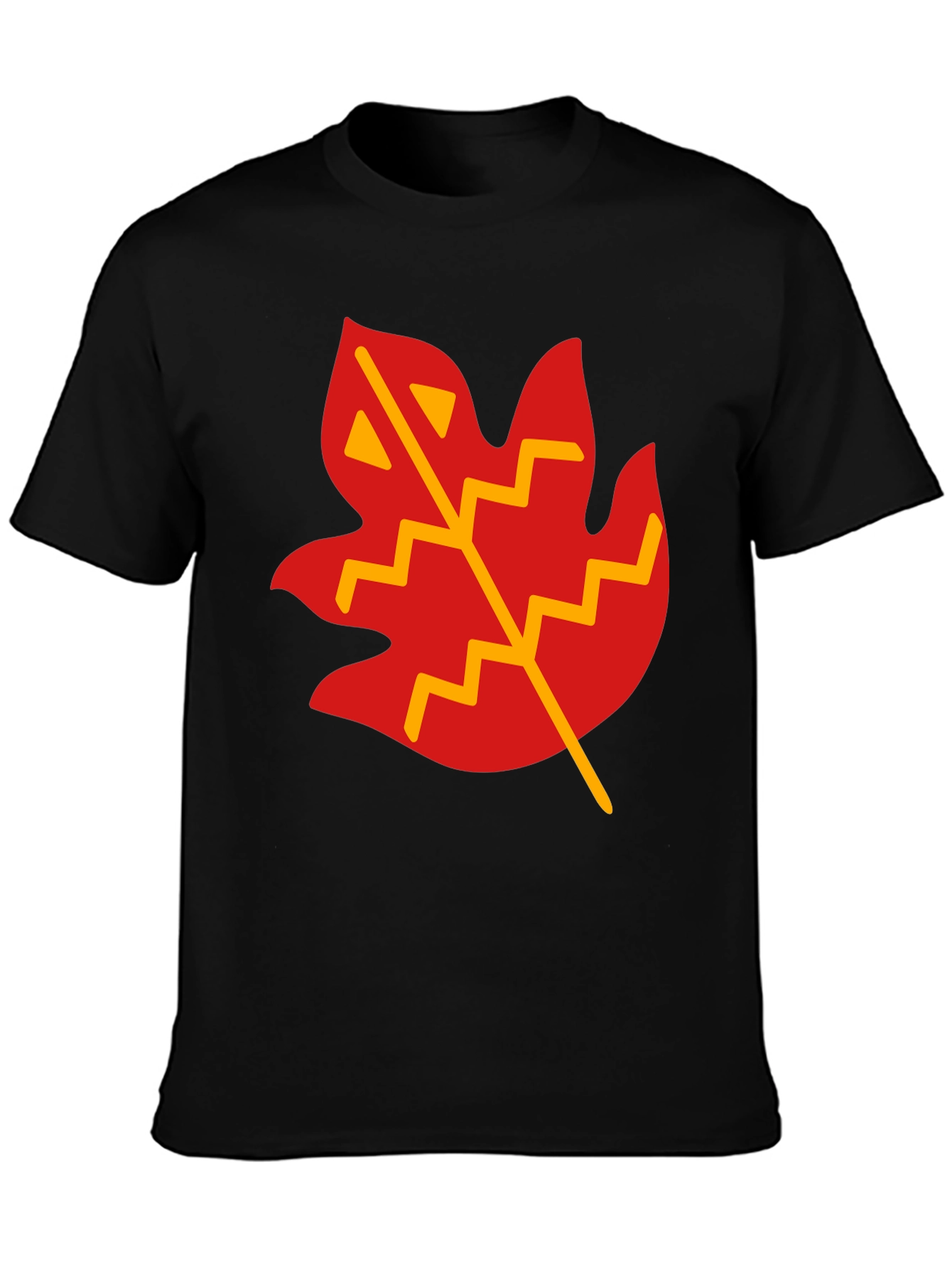 Leaf Graphic T-Shirt - Casual Black Tee