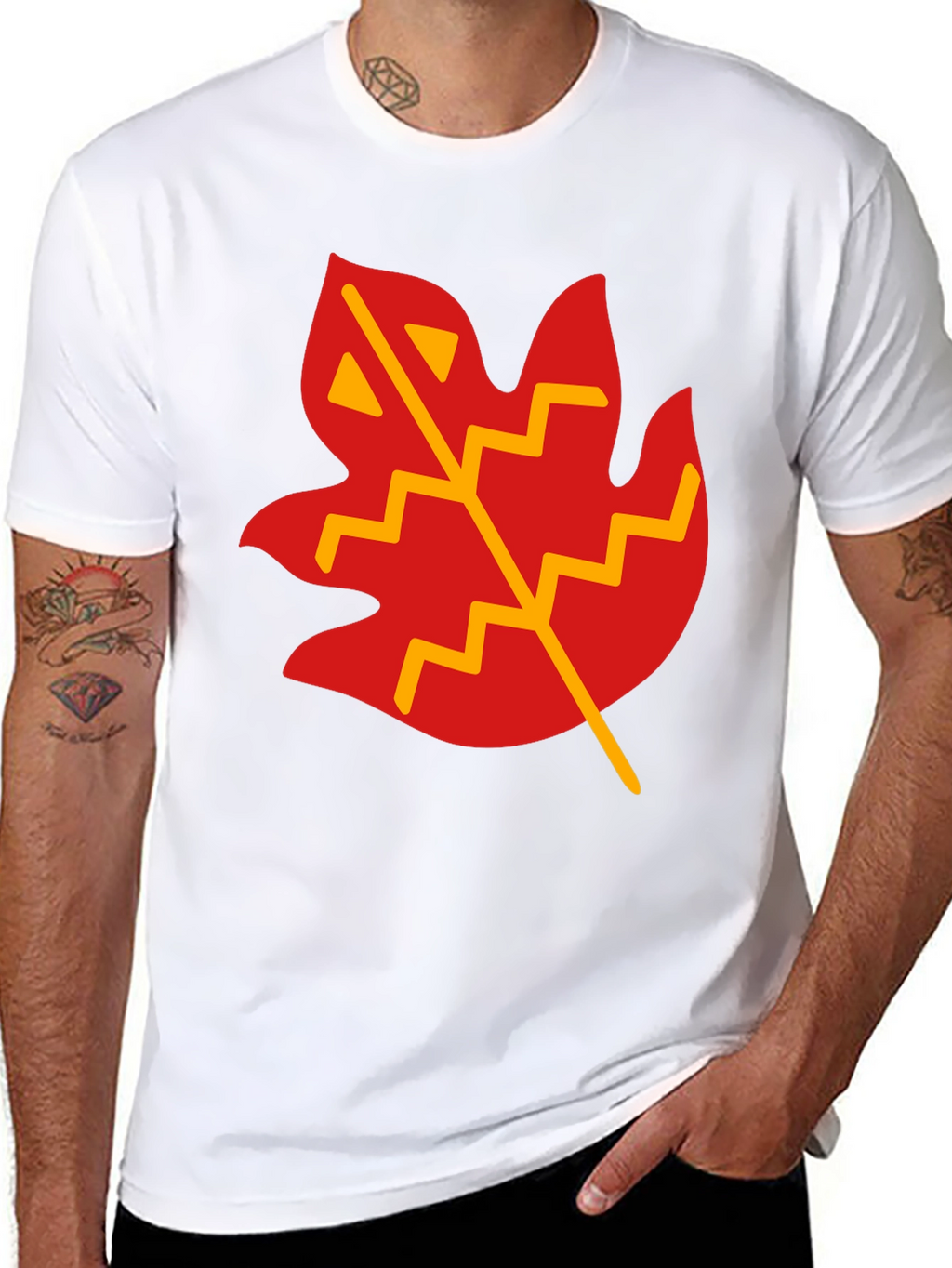 Leaf Graphic T-Shirt - Casual Black Tee