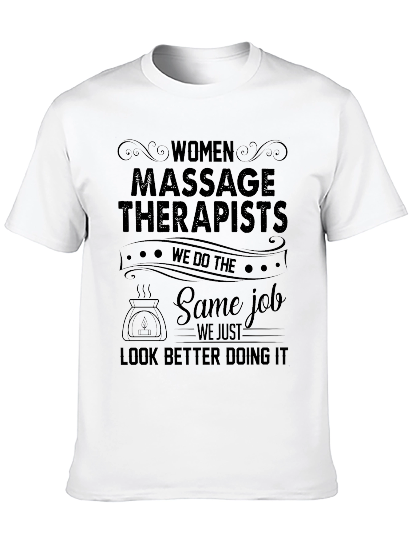Women Massage Therapist Graphic Tee - Black Cotton