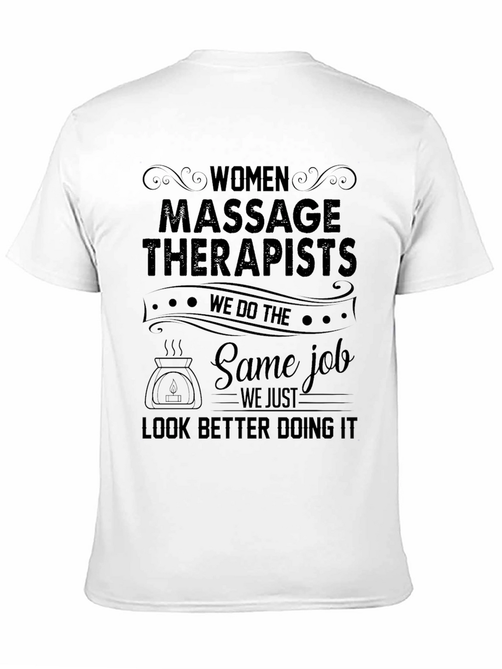 Women Massage Therapist Graphic Tee - Black Cotton
