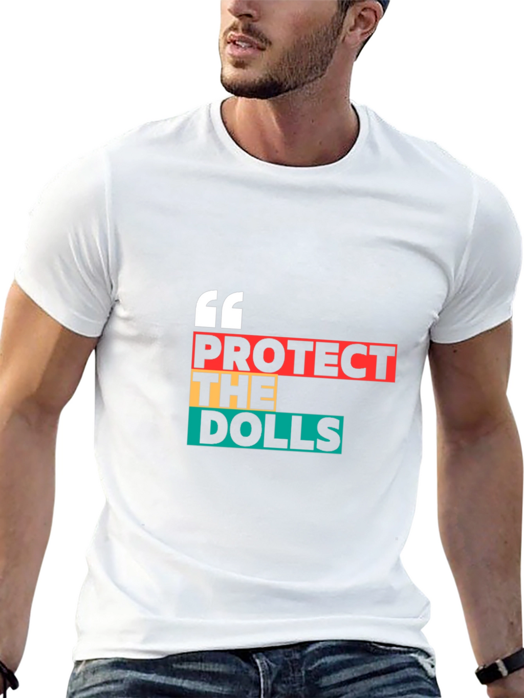 Protect The Dolls Graphic Tee - Black Cotton Blend
