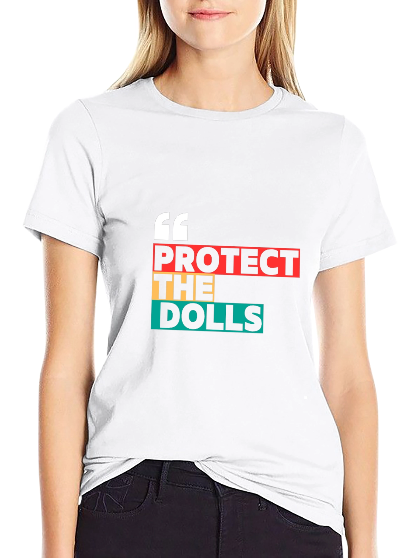 Protect The Dolls Graphic Tee - Black Cotton Blend