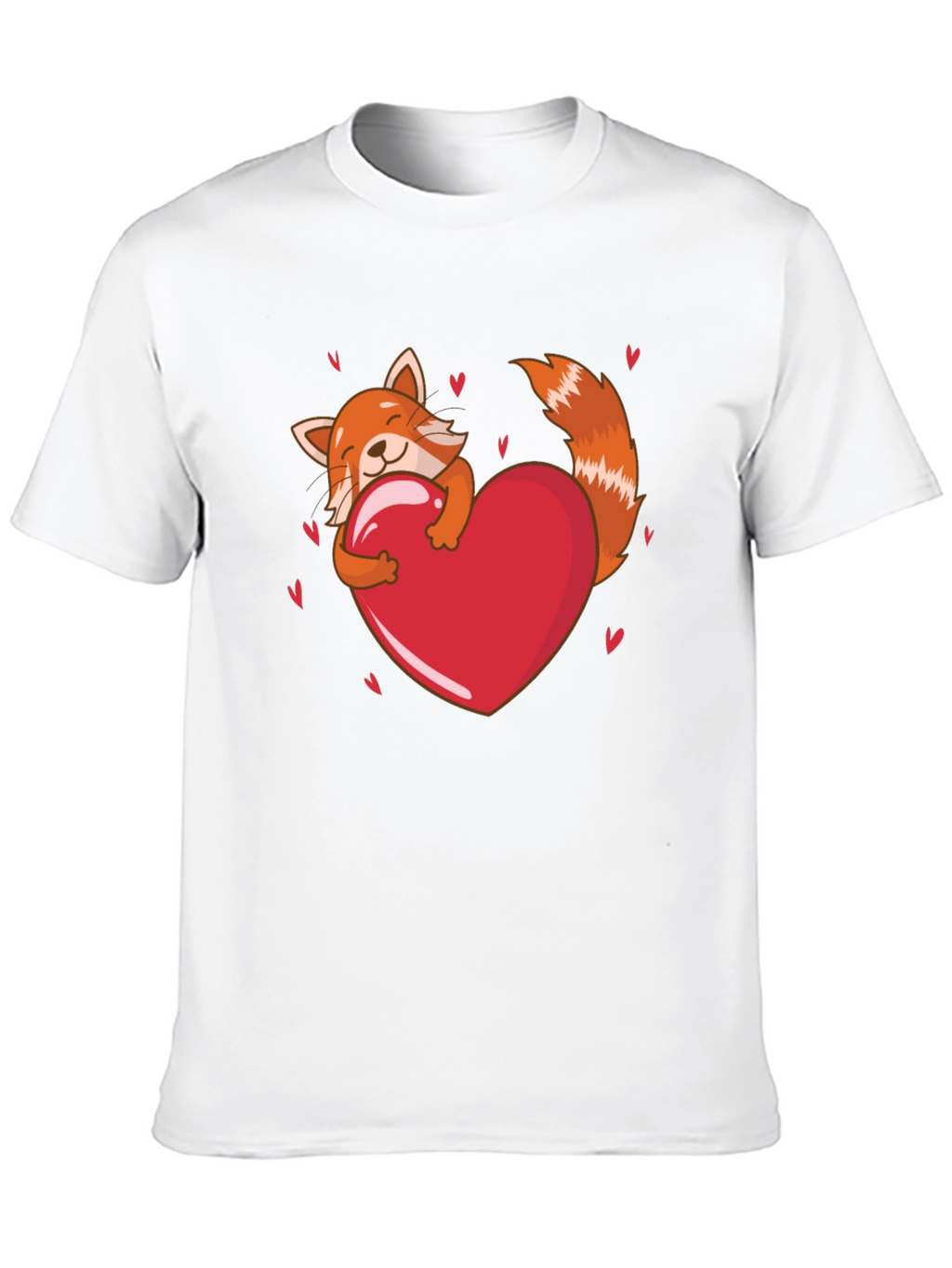 Cute Red Panda Heart T-Shirt - Valentines Day Tee