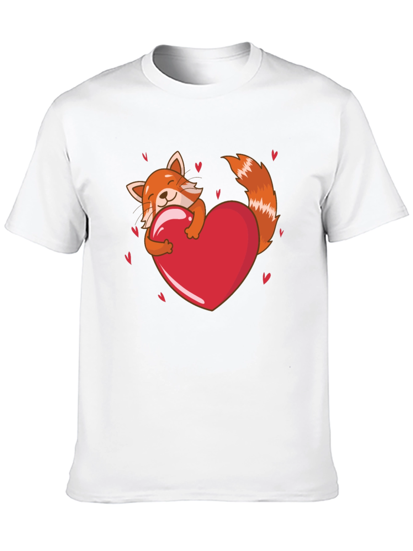 Cute Red Panda Heart T-Shirt - Valentines Day Tee