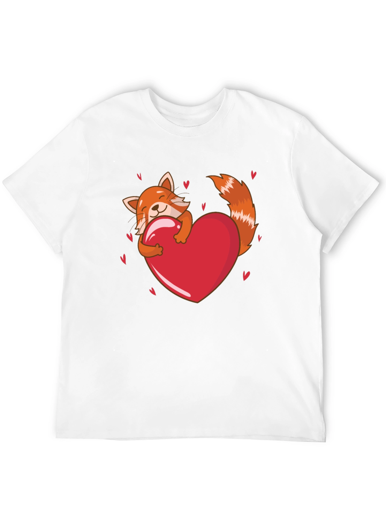 Cute Red Panda Heart T-Shirt - Valentines Day Tee